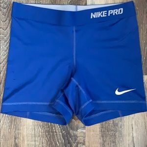 Royal Blue Nike Pro Shorts
